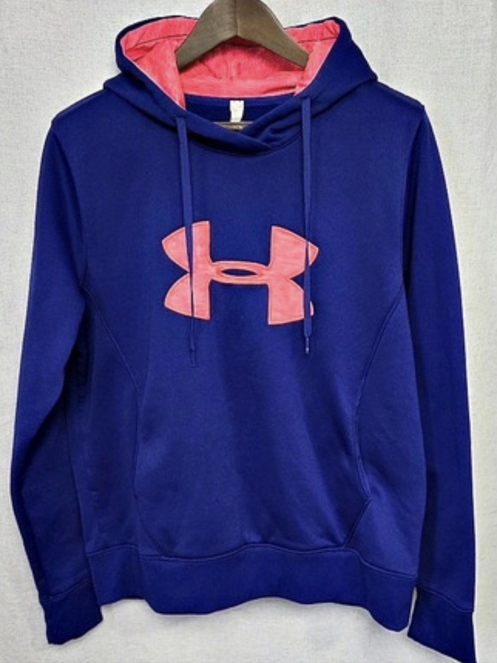 Under Armour Storm ColdGear Big Logo Hoodie Blue & Pink XL